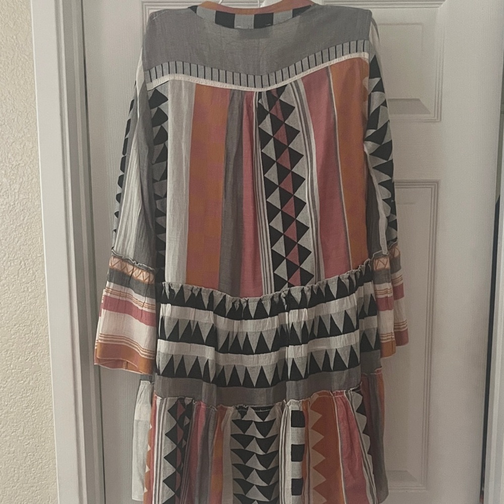 Devotion Twins Geometric Pattern Midi Dress - Bla… - image 2